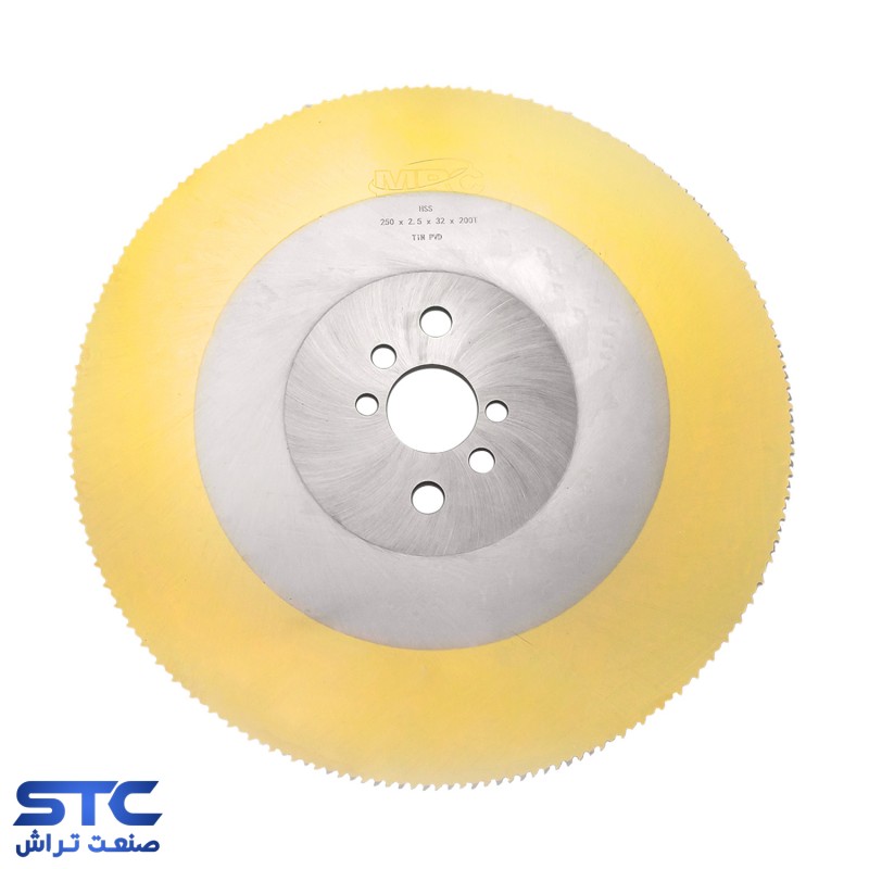 تیغ اره اب صابونی HSS-TIN قطر 250 ضخامت 2.5 سوراخ 32 دندانه 200 برند MRC