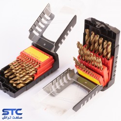 ست مته طلایی 25 عددی 1-13 میلیمتر امگا (جعبه پلاستیکی)