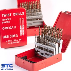 ست مته کبالت 5% اعشاری دهم دار 51 عددی 1-6 میلیمتر امگا